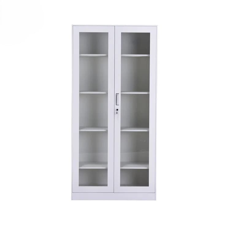 GLASS FILE CUPBOARD STEEL - 2 DOOR - View 1